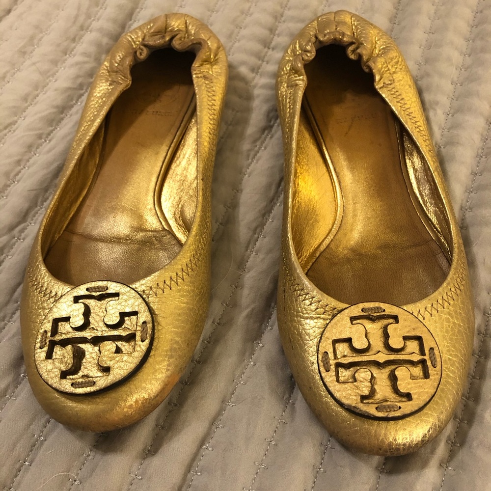 Tory Burch Gold flats